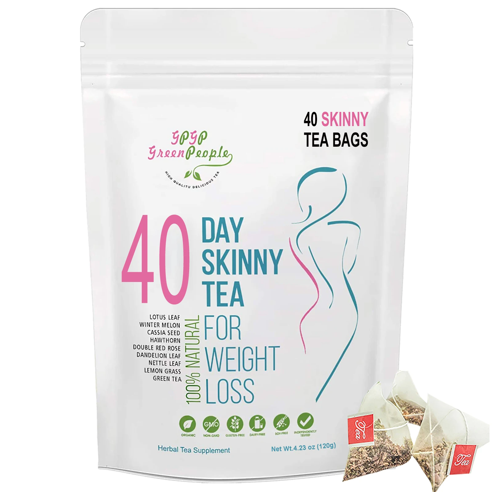 4-in-1 Herbal Detox Supplement – 40-Day Natural Weight Loss Cleanse, Caffeine-Free, Non-GMO, Gut & Metabolism Support