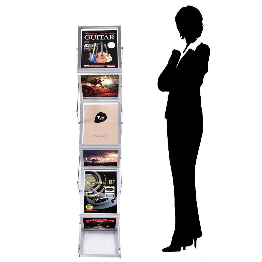 Zigzag Brochure Stand A4 Foldable Silver/White