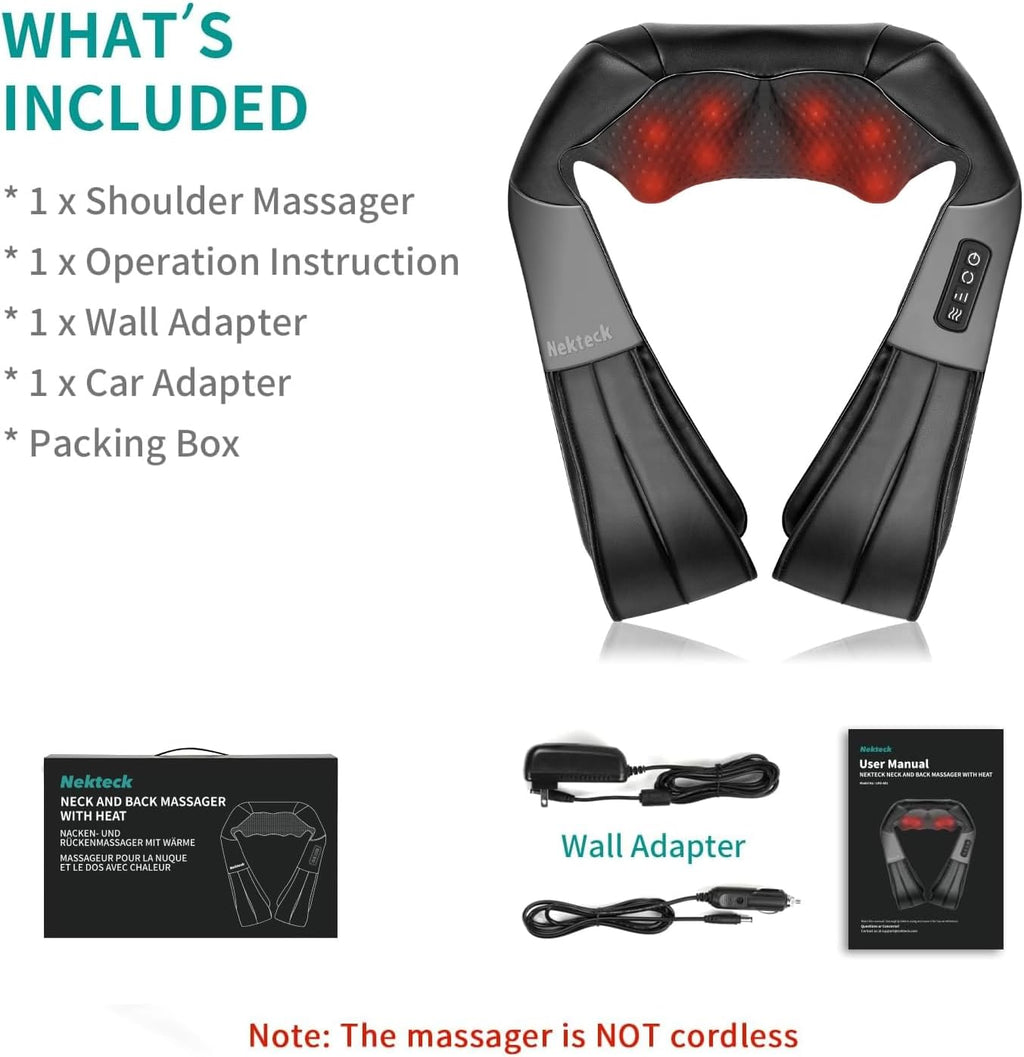Nekteck™ 3D Shiatsu Neck & Back Massager