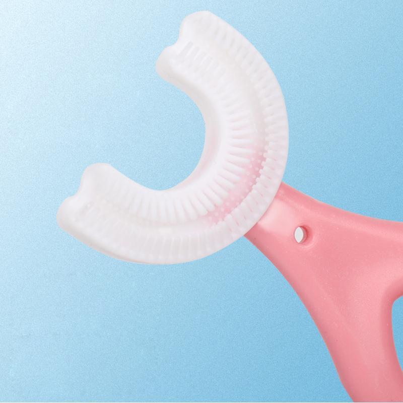 U-Shaped Kids Toothbrush – 3-Pack Soft Silicone, 360° Clean (Ages 6-12)