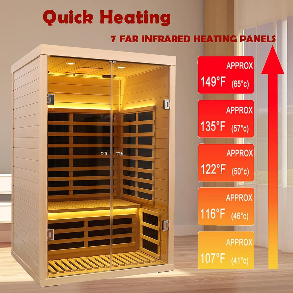 Home Indoor Sauna, Luxury Tempered Glass Doors