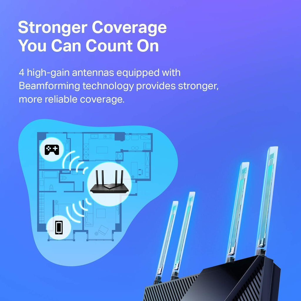 TP-Link AX1800 WiFi 6 Router V4 (Archer AX21) – Dual Band Wireless Internet, Gigabit, Easy Mesh, Works with Alexa