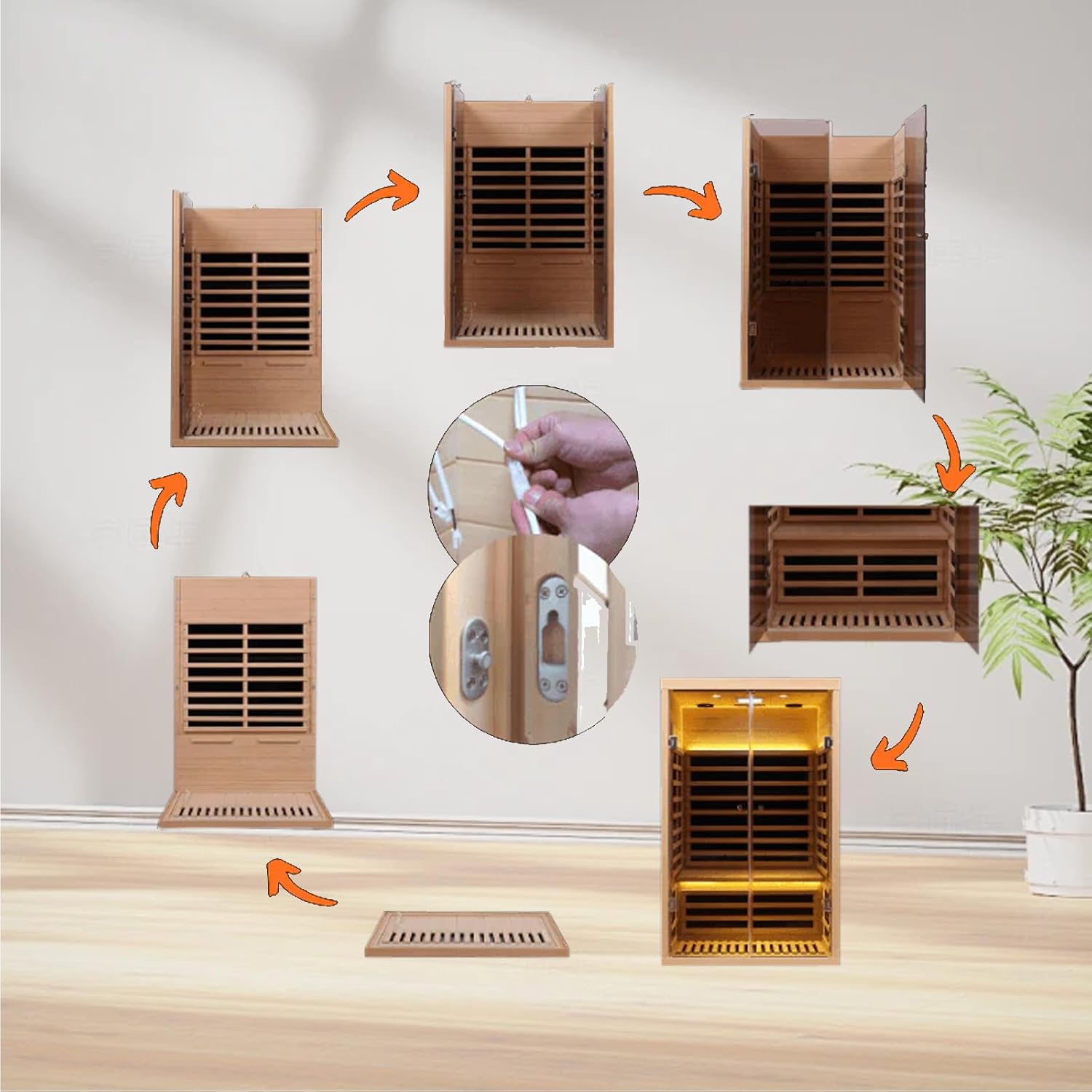 Home Indoor Sauna, Luxury Tempered Glass Doors