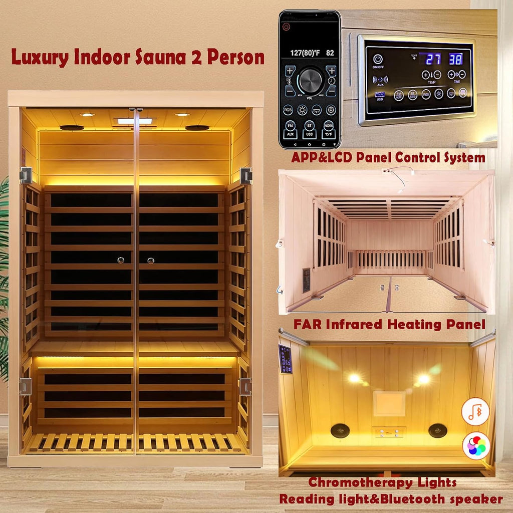 Home Indoor Sauna, Luxury Tempered Glass Doors