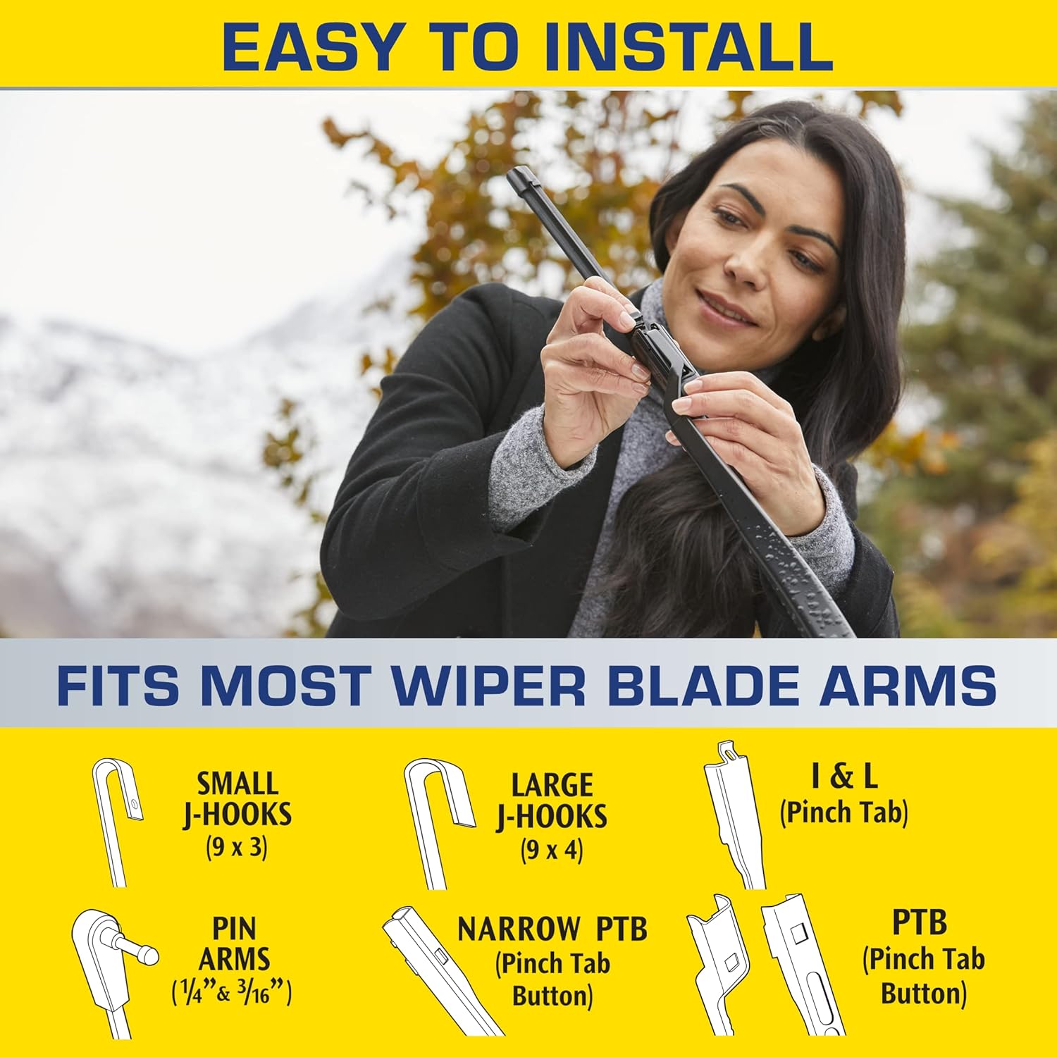 Rain-X Latitude 2-In-1 Water Repellent Wiper Blades – 22" (Pack of 2)