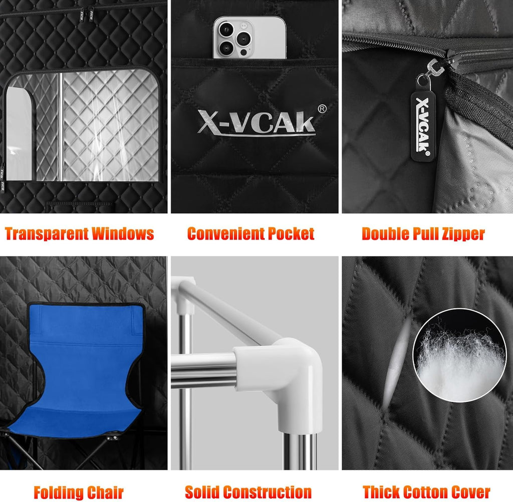 Portable Steam Sauna Tent with 2 Steamers
