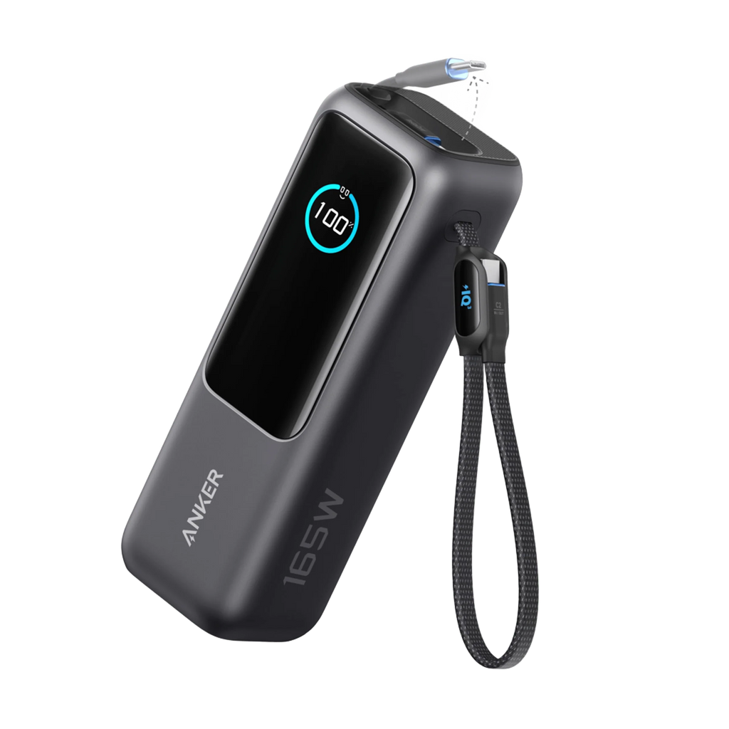Anker Laptop Power Bank (25K, 165W, Built-In and Retractable Cables)
