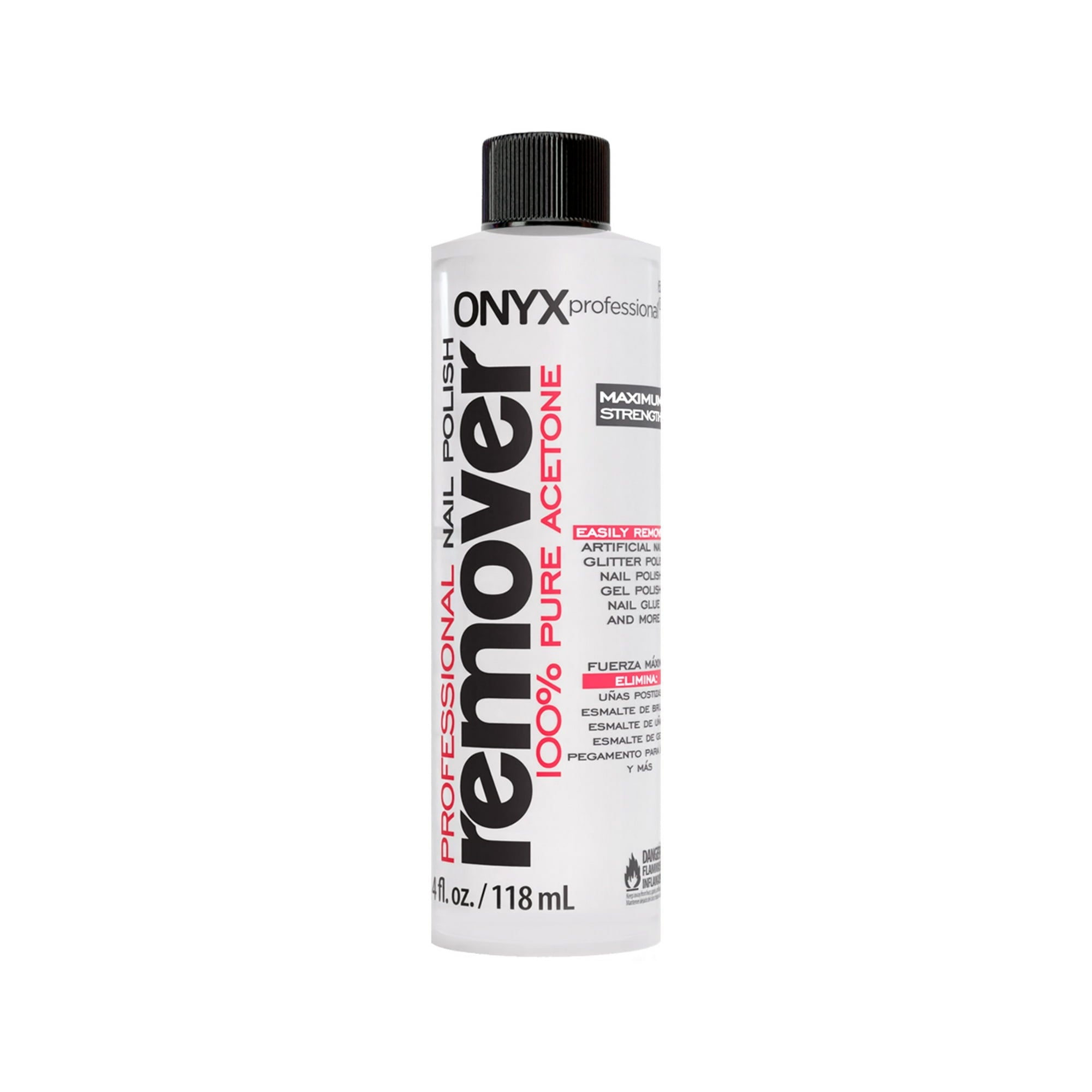 ONYX Professional 100% Pure Acetone Nail Polish Remover, 4 fl oz