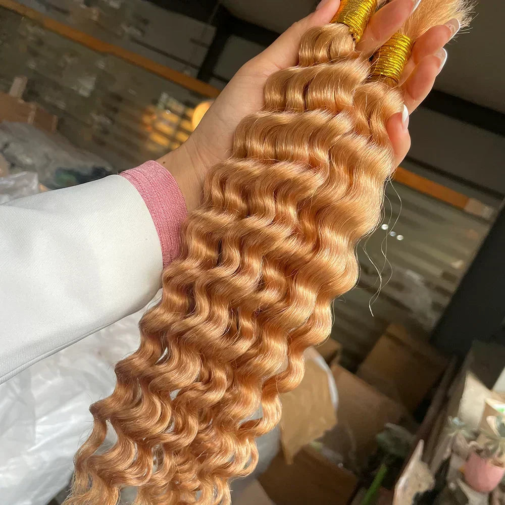 Brazilian Deep Wave Braiding Hair – 14” Boho Braids, 2 Bundles